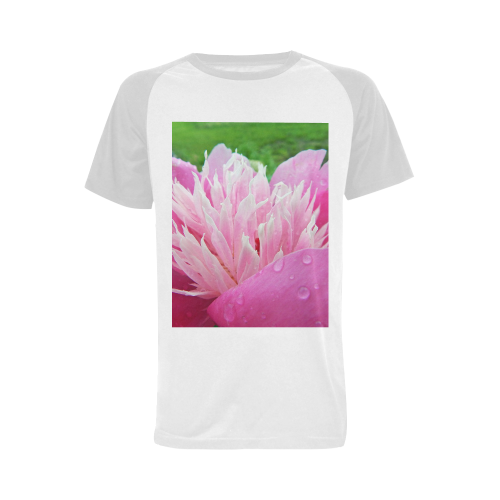 Wet Peony Men's Raglan T-shirt (USA Size) (Model T11)