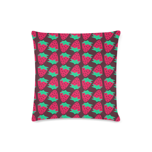 Strawberry Pattern Custom Zippered Pillow Case 16"x16" (one side)