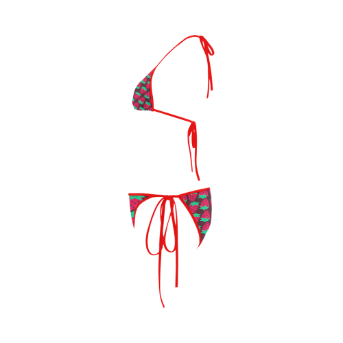 Strawberry Pattern Custom Bikini Swimsuit