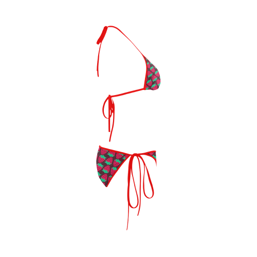 Strawberry Pattern Custom Bikini Swimsuit