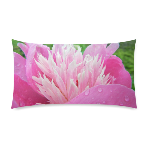 Wet Peony Rectangle Pillow Case 20"x36"(Twin Sides)