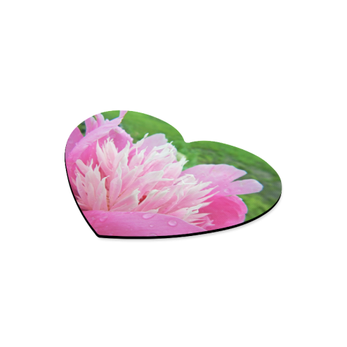 Wet Peony Heart-shaped Mousepad