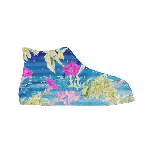 Floral Dream Women's Classic High Top Canvas Shoes (Model 017)