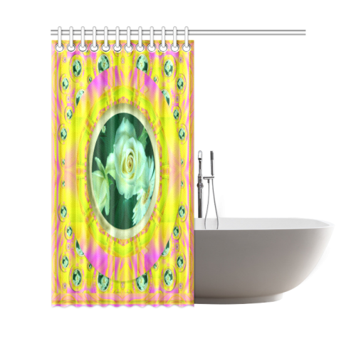 Flowery rainbow with roses Shower Curtain 69"x70"