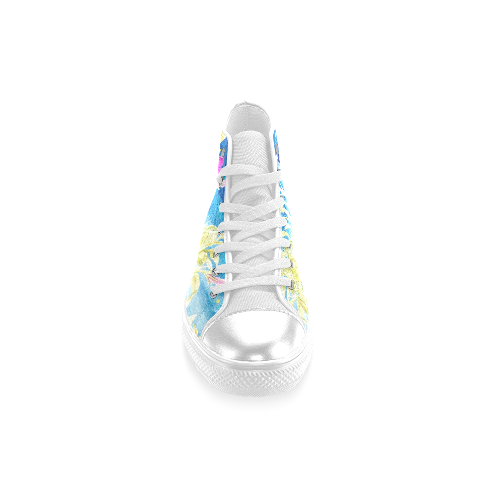 Floral Dream Women's Classic High Top Canvas Shoes (Model 017) ID