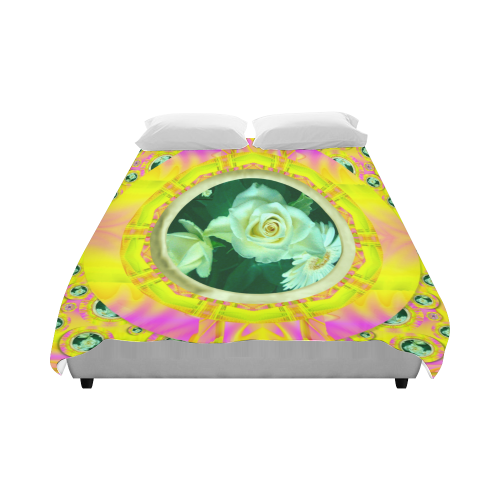 Flowery rainbow with roses Duvet Cover 86"x70" ( All-over-print)