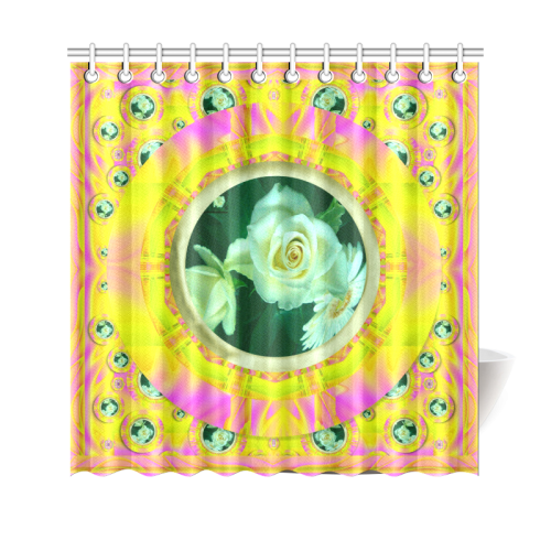 Flowery rainbow with roses Shower Curtain 69"x70"