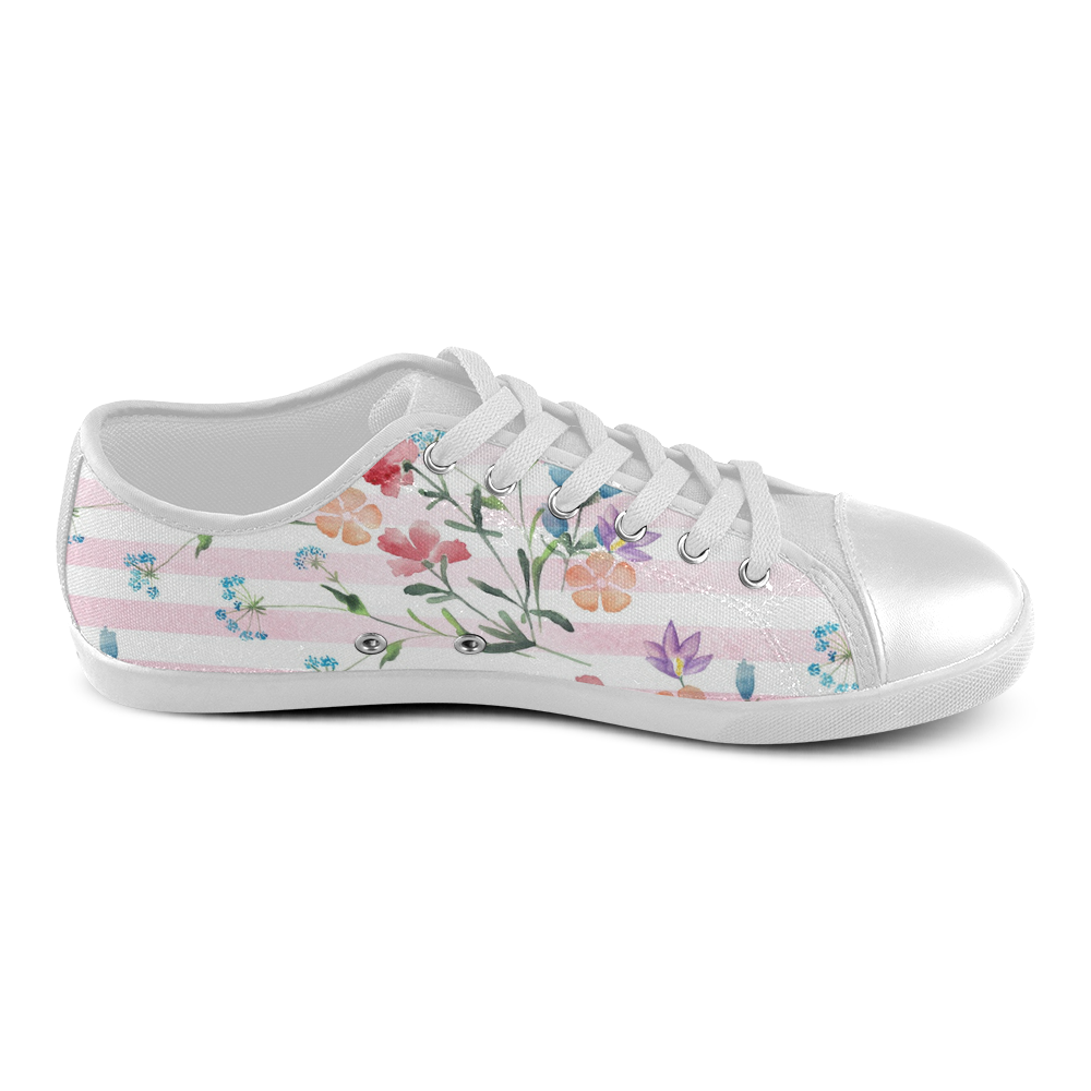 Delicate Wildflowers Women's Canvas Shoes (Model 016) ID D207366