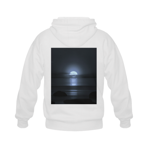 Moony Sunset Gildan Full Zip Hooded Sweatshirt (Model H02)