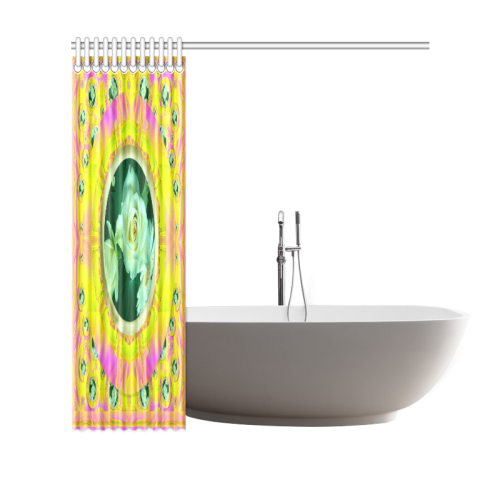 Flowery rainbow with roses Shower Curtain 69"x70"