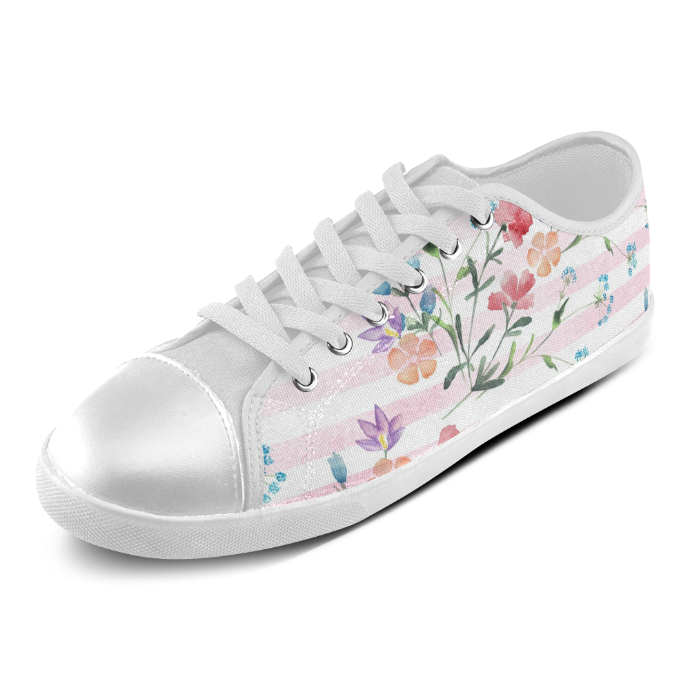 Delicate Wildflowers Women's Canvas Shoes (Model 016) ID D207366