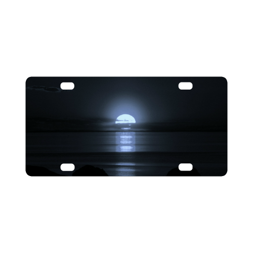 Moony Sunset Classic License Plate