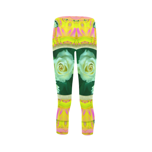 Flowery rainbow with roses Capri Legging (Model L02)