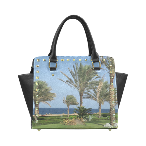 Egypt Beach Rivet Shoulder Handbag (Model 1645)