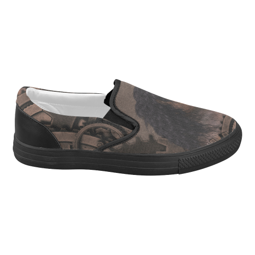 Steampunk Horse Women's Slip-on Canvas Shoes (Model 019)