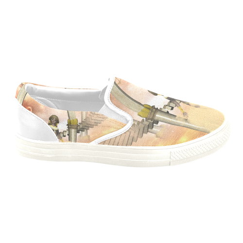 In the sky Women's Unusual Slip-on Canvas Shoes (Model 019)