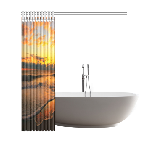 Stunning sunset on the beach Shower Curtain 69"x72"