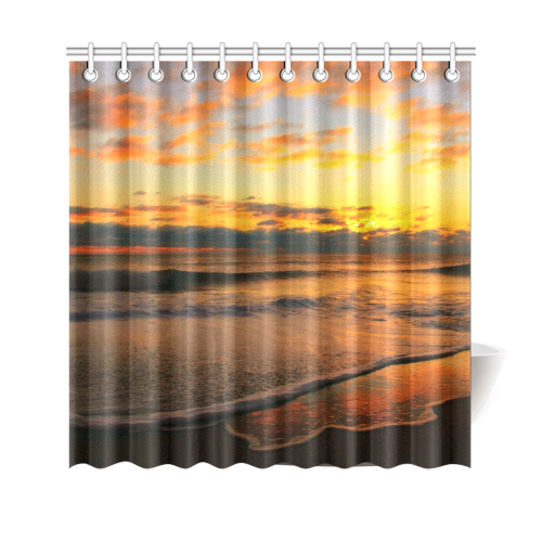Stunning sunset on the beach Shower Curtain 69"x70"