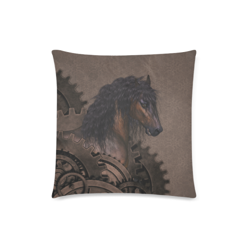 Steampunk Horse Custom Zippered Pillow Case 18"x18" (one side)