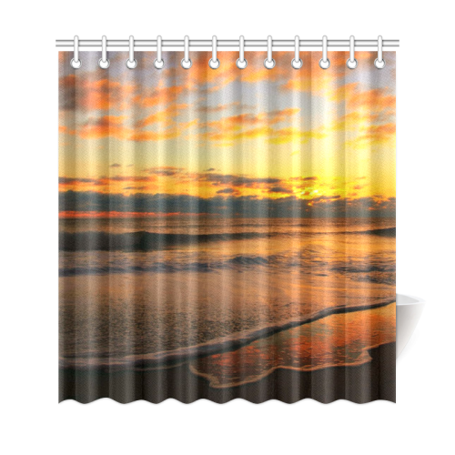 Stunning sunset on the beach Shower Curtain 69"x72"