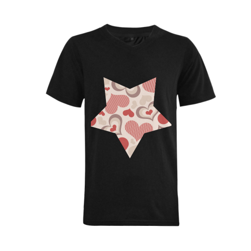 heart vector free Men's V-Neck T-shirt (USA Size) (Model T10)