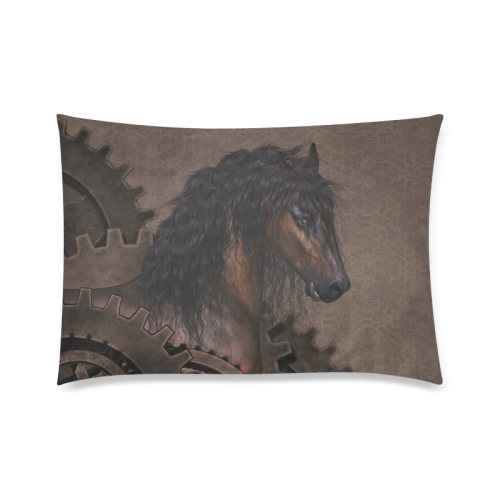 Steampunk Horse Custom Zippered Pillow Case 20"x30" (one side)