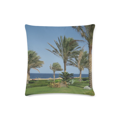 Egypt Beach Custom Zippered Pillow Case 16"x16" (one side)