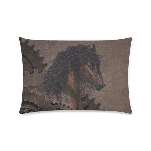 Steampunk Horse Custom Zippered Pillow Case 16"x24"(Twin Sides)