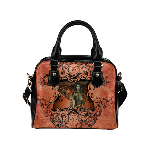 Best friends, dragon with fairy Shoulder Handbag (Model 1634)