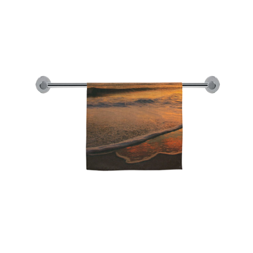 Stunning sunset on the beach Custom Towel 16"x28"