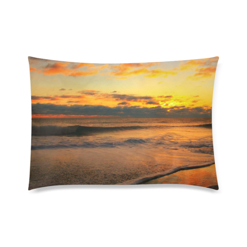 Stunning sunset on the beach Custom Zippered Pillow Case 20"x30"(Twin Sides)