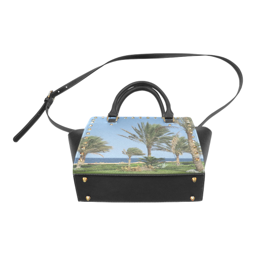 Egypt Beach Rivet Shoulder Handbag (Model 1645)