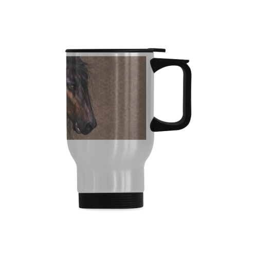 Steampunk Horse Travel Mug (Silver) (14 Oz)