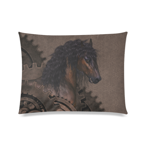 Steampunk Horse Custom Zippered Pillow Case 20"x26"(Twin Sides)