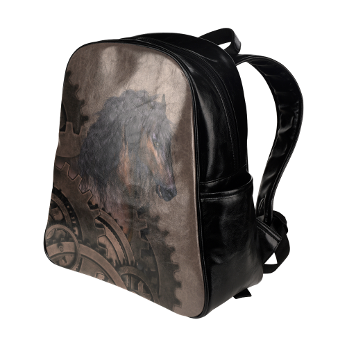 Steampunk Horse Multi-Pockets Backpack (Model 1636)