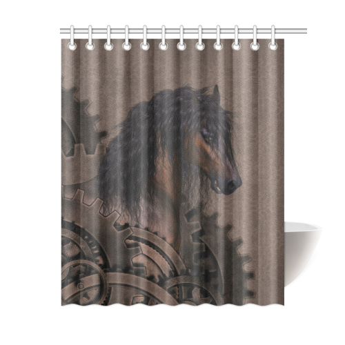 Steampunk Horse Shower Curtain 60"x72"