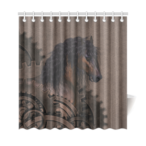 Steampunk Horse Shower Curtain 69"x72"