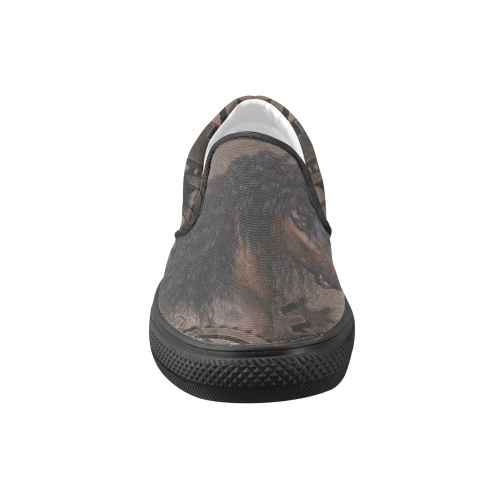 Steampunk Horse Women's Unusual Slip-on Canvas Shoes (Model 019)