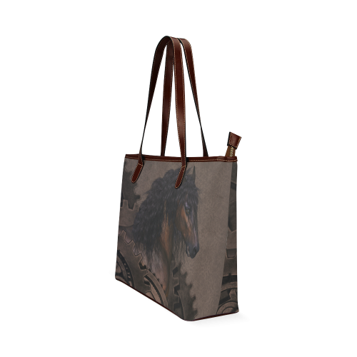 Steampunk Horse Shoulder Tote Bag (Model 1646)