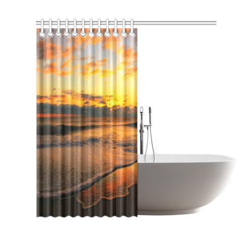 Stunning sunset on the beach Shower Curtain 69"x70"