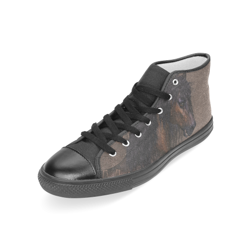 Steampunk Horse Women's Classic High Top Canvas Shoes (Model 017)