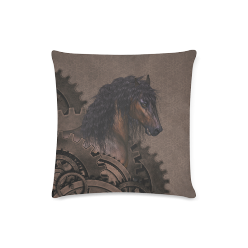 Steampunk Horse Custom Zippered Pillow Case 16"x16"(Twin Sides)