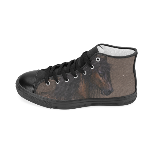 Steampunk Horse Women's Classic High Top Canvas Shoes (Model 017)