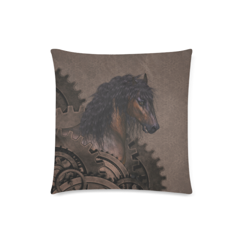 Steampunk Horse Custom Zippered Pillow Case 18"x18"(Twin Sides)