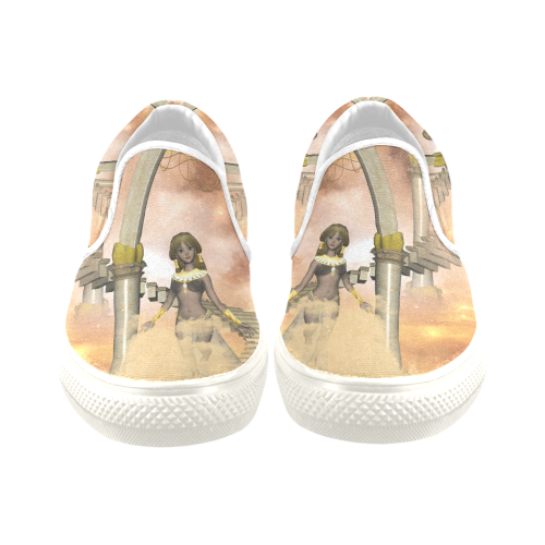 In the sky Women's Unusual Slip-on Canvas Shoes (Model 019)