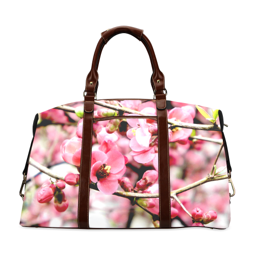 Pink Floral Classic Travel Bag (Model 1643)