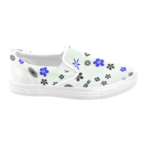 floral twist 416D Women's Unusual Slip-on Canvas Shoes (Model 019)