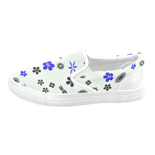 floral twist 416D Women's Unusual Slip-on Canvas Shoes (Model 019)