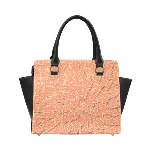 floating leaf pattern orange white Classic Shoulder Handbag (Model 1653)