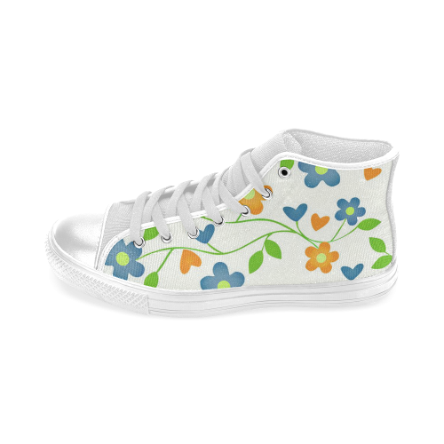 lovely floral 416C Men’s Classic High Top Canvas Shoes (Model 017)